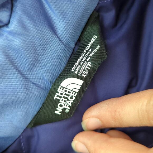 The North Face Womens Puffer Jacket Goose Down Fill Coat 550 Alpz Blue Puffy XS - Picture 6 of 9